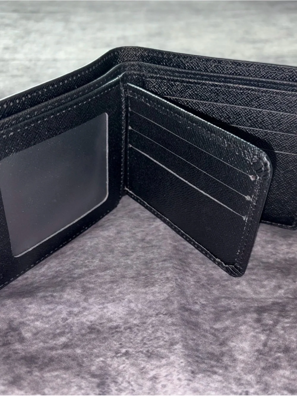 Louis Vuitton Black Monogram Embossed Card Holder Wallet